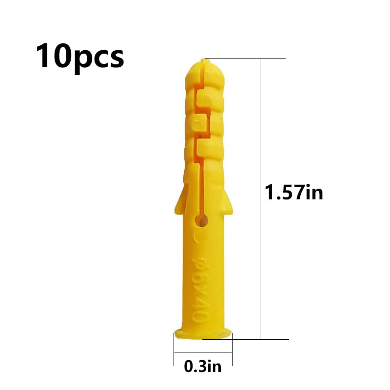 Wensilon (274 pcs) Plastic Drywall Wall Anchors Kit with Screws， Concrete Screw kit Wall Anchor Set Suitable for Brick and Cement Walls - Image 3